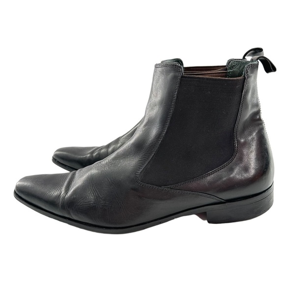 Kenneth Cole mens Chelsea boots size 11 black Italian leather dress pull on main image 9